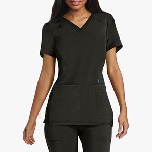 Iflex Scrubs for Women V-Neck Top with Stretchy Knit Side Panels CK605